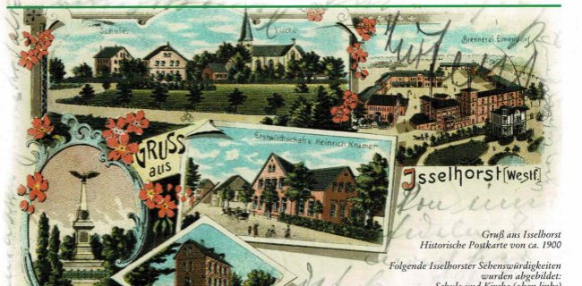 Historische Postkarte "Gruß aus Isselhorst" von ca. 1900