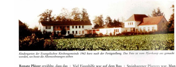 Der Kindergarten der Evangelischen Kirchengemeinde 1962 kurz nach der Fertigstellung.