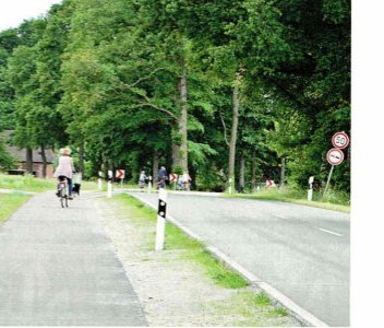 Der neue Radweg kurz nach der Kreuzung an der Holler Mühle