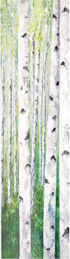 Farbenfrohe Acrylbilder von Landschaften und Pflanzen im Bauernhofcafe Unnern Äiken