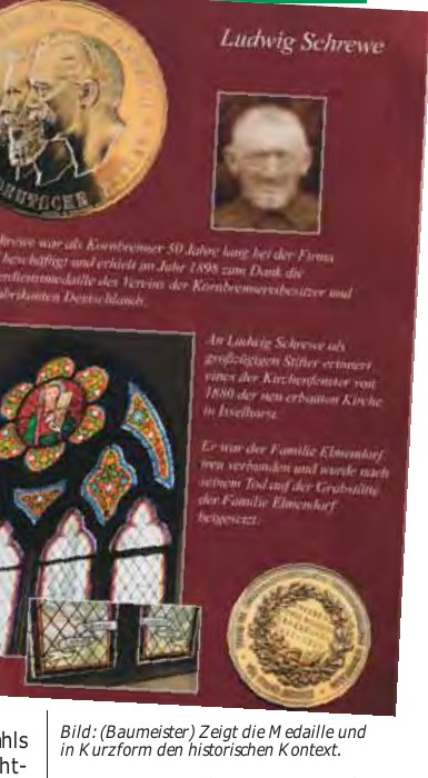 der Medaille mit kurzem historischem Begleittext von Baumeister.