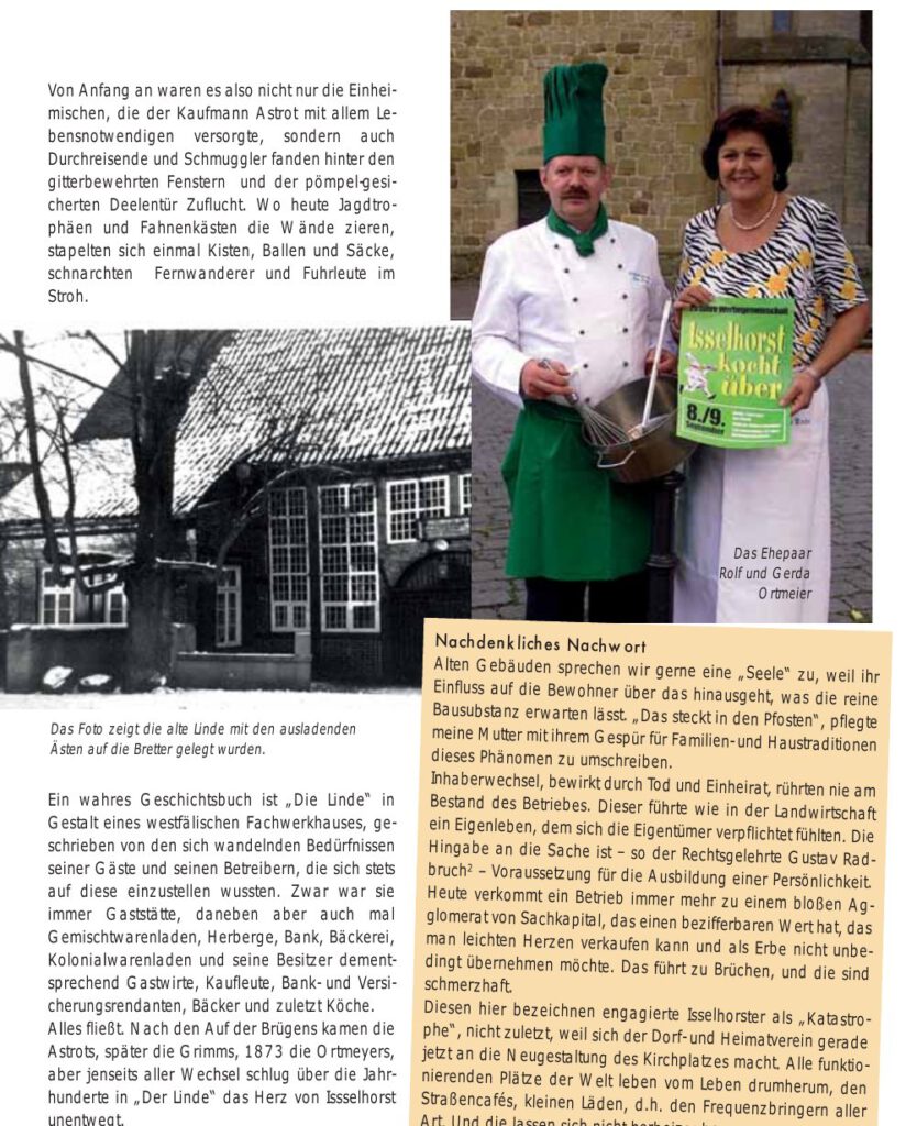 Das Ehepaar Rolf und Gerda Ortmeier sowie ein historisches Foto der alten Linde mit ihren ausladenden Ästen.